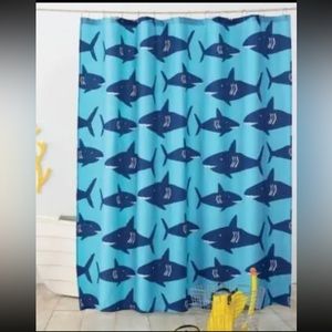 Shark fabric shower curtain.  Pillowfort from Target